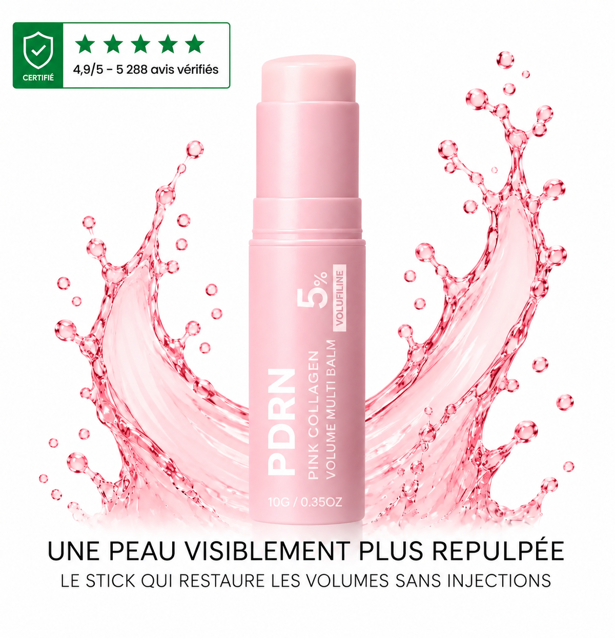 Stick PDRN Volufiline Bio-Collagène - baume anti-âge visage et corps K-Beauty